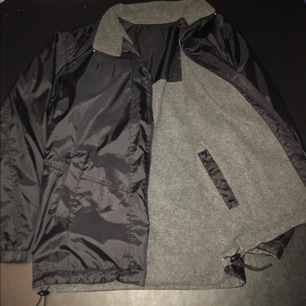 Simple Black Windbreaker/Raincoat